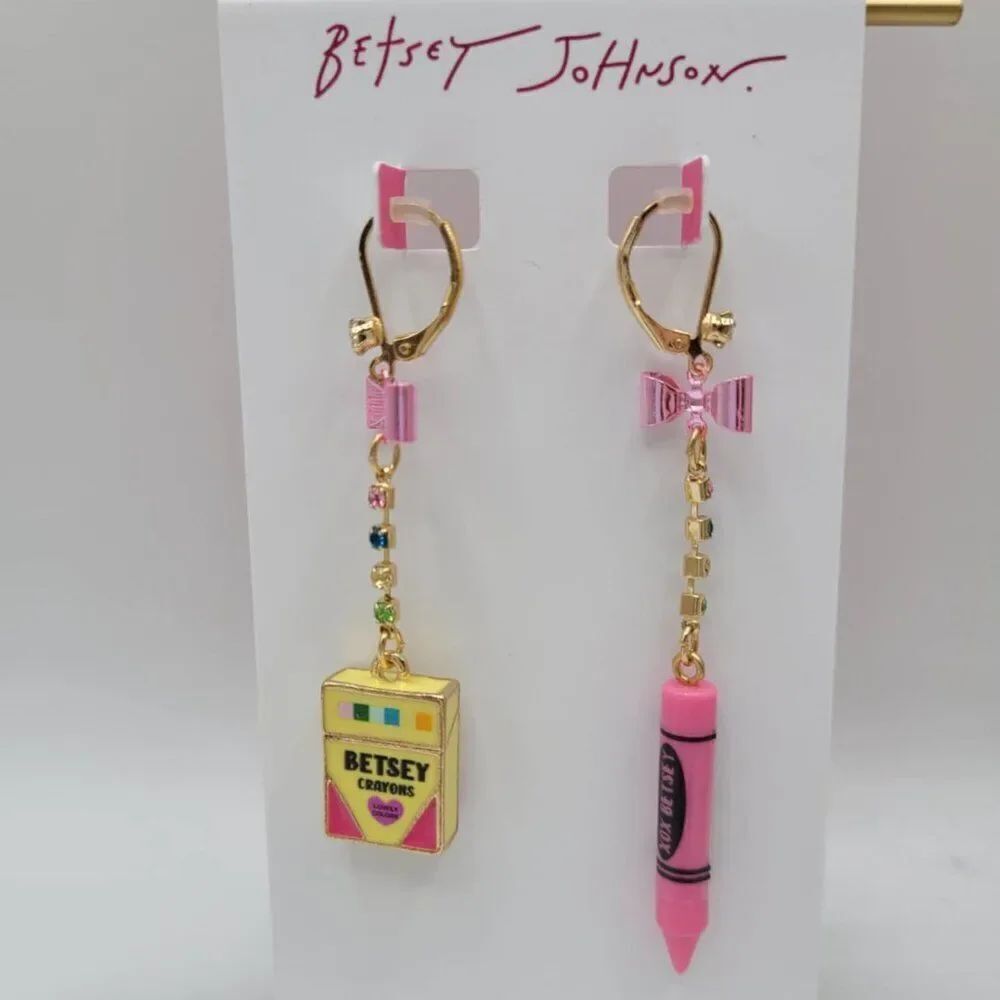 Betsey Johnson Mismatched Crayon Earrings NWT!  NEW!